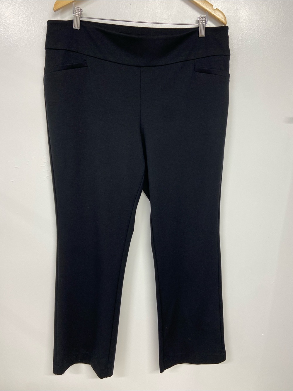 New York & Co 7th Avenue Design Studio Black Ponte Boot Cut Pants Size XL